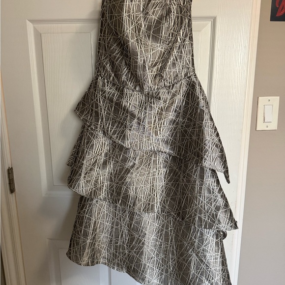 Mason Hosker Ava Maria Strapless Silver Dress - Picture 2 of 5